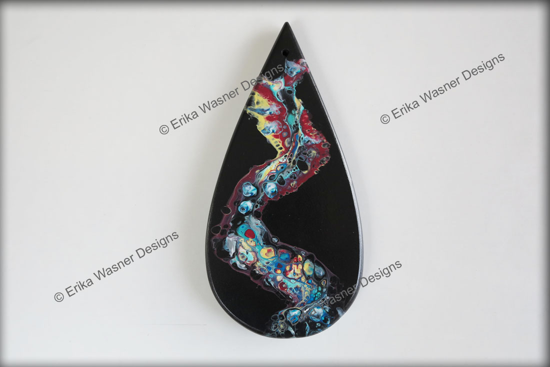EWD Acrylic Fluid Painting Black Teardrop